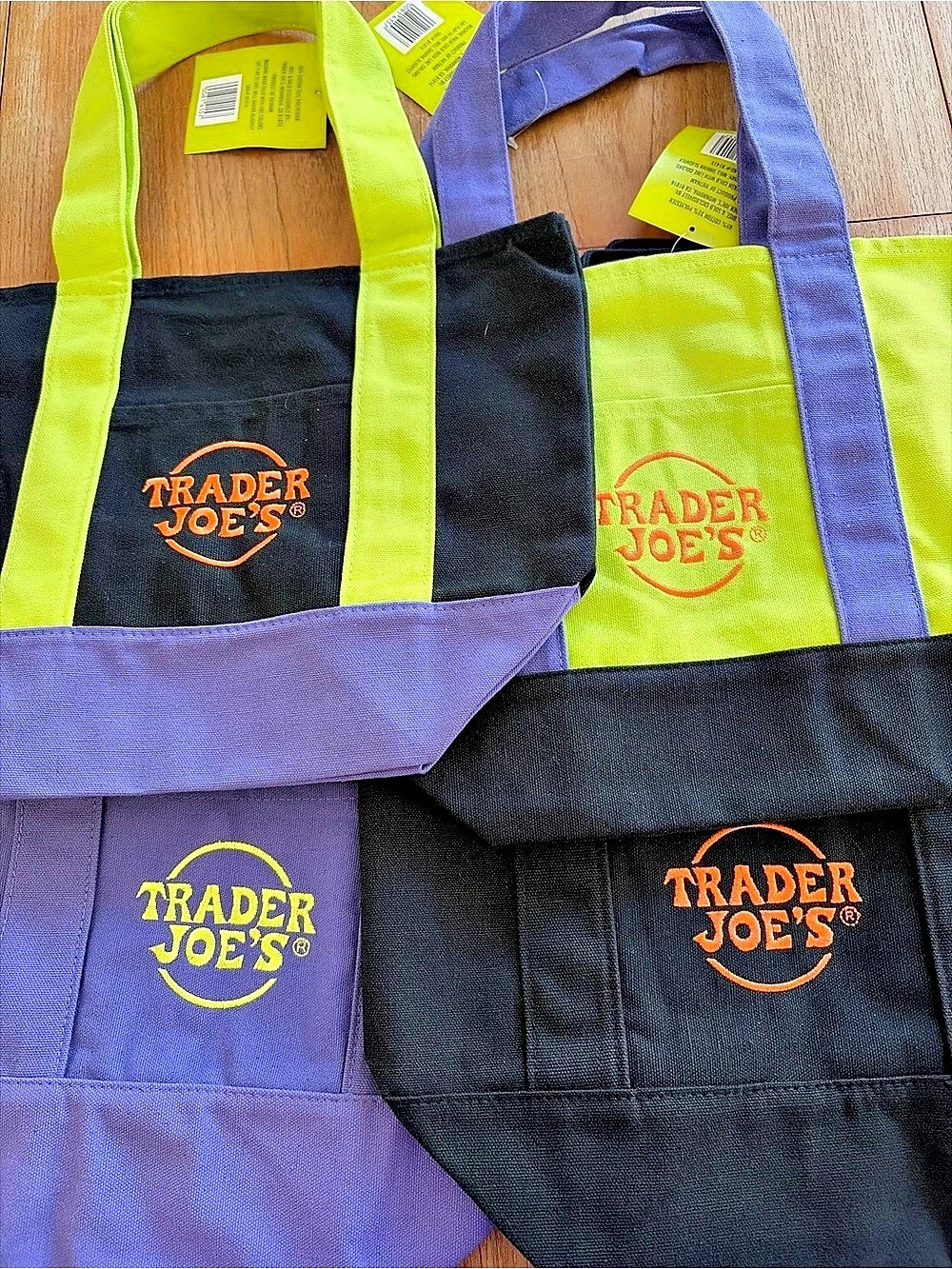 Trader Joe's Trick-or-Treat Mini Canvas Tote Bag Set of 4